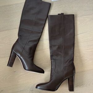 Veronica Beard Vesper Leather Knee High Boots